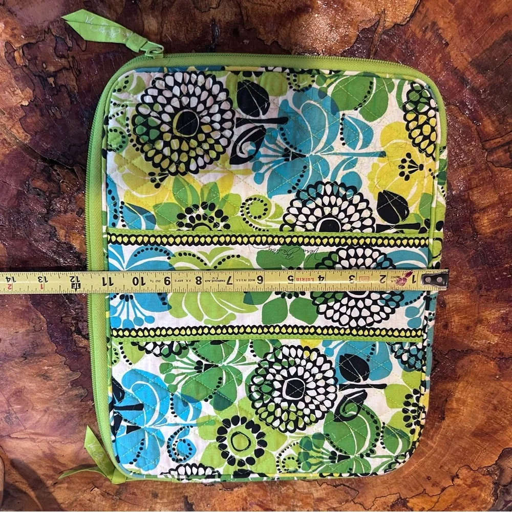 Vera Bradley 14” Laptop Computer Sleeve - Floral Quilted Lime Green - Lime’s Up
